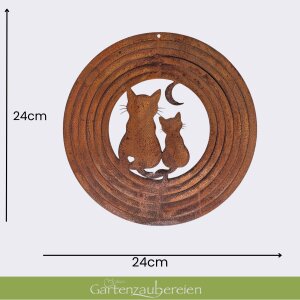 Windspiel Katze in Edelrost | 3D Gartendeko