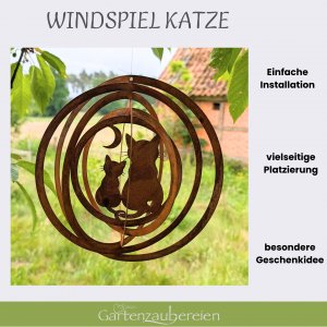 Windspiel Katzen in Edelrost