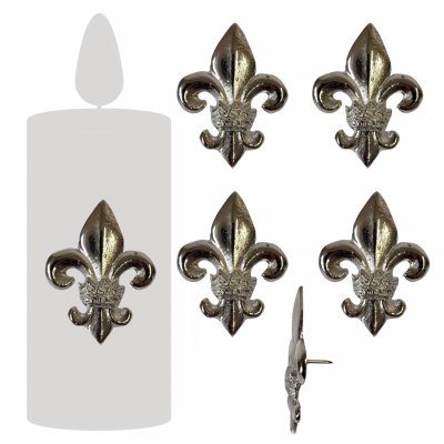 Kerzenpin Lilie 4er Set in silber Kerzendeko Tischdeko