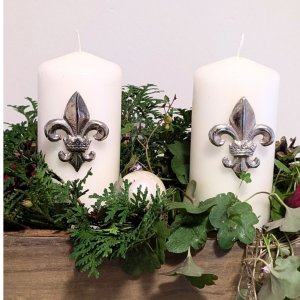 Kerzenpin Lilie 4er Set in silber Kerzendeko Tischdeko