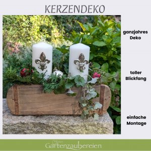 Kerzenpin Lilie 4er Set in silber Kerzendeko Tischdeko
