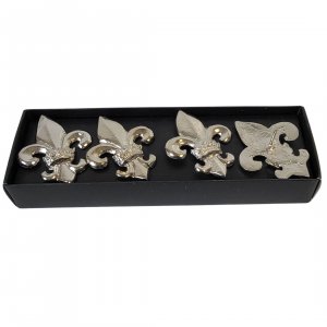 Kerzenpin Lilie 4er Set in silber Kerzendeko Tischdeko