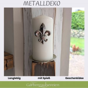 Kerzenpin Lilie 4er Set in silber Kerzendeko Tischdeko