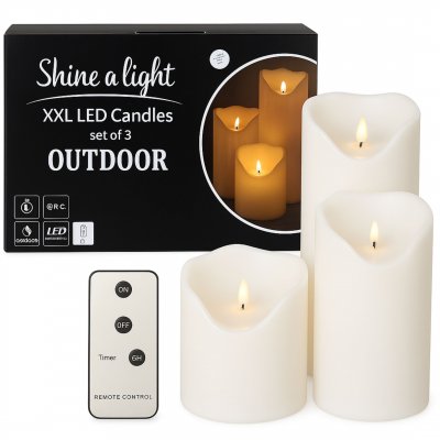 LED Kerzen 3er Set mit Fernbedienung und Timer