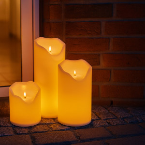 LED Kerzen 3er Set mit Fernbedienung und Timer