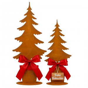 Metall Tannenbaum 2er Set Rostoptik – Weihnachtsdeko