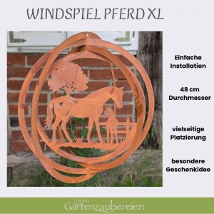 Windspiel XL Pferd mit Fohlen