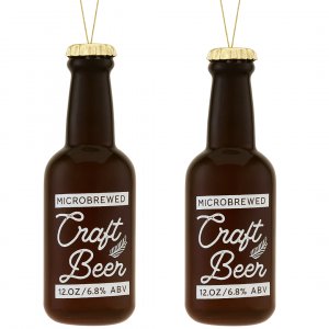 Christbaumschmuck Bierflasche 2er Set aus Glas