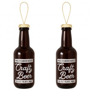 Christbaumschmuck Bierflasche 2er Set aus Glas