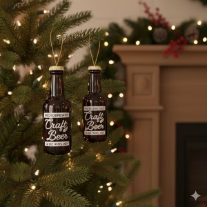 Christbaumschmuck Bierflasche 2er Set aus Glas