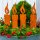 Kerzenflamme Gartenstecker 4er Set – Edelrost Metall Flamme