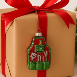 Christbaumkugel Grill und Schürze für Grillliebhaber