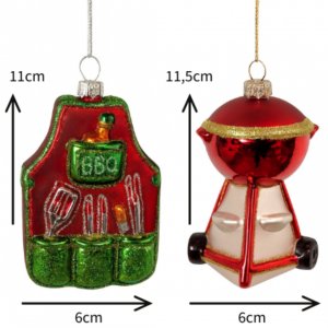 Christbaumkugel Grill und Schürze für Grillliebhaber