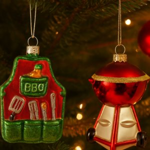 Christbaumkugel Grill und Schürze für Grillliebhaber