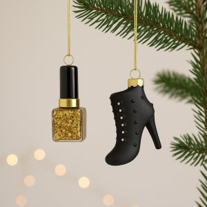 Christbaumanhänger-Set High Heel & Nagellack...