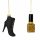 Christbaumanhänger-Set High Heel & Nagellack – edler Baumschmuck aus Glas in Schwarz-Gold, 2-teiliges Deko- und Geschenkset