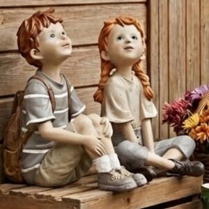 Kinder Mädchen und Junge sitzend 2 Modelle