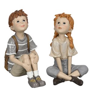 Kinder Mädchen und Junge sitzend 2 Modelle