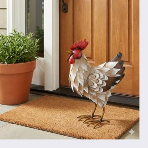 Huhn aus Metall  33cm handbemalt bunt Gartendeko