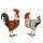 2er Set Gartenfiguren Metall | Hahn & Huhn handbemalt