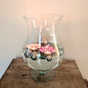 Schwimmlichter lila 2 Modelle mit silbernen Schwimmkugeln 8er Set