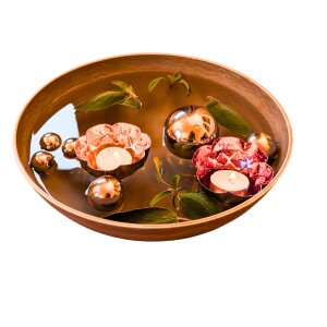 Miniteich Set Rosa: 8tlg. Deko mit Schwimmkugeln & Schwimmschalen