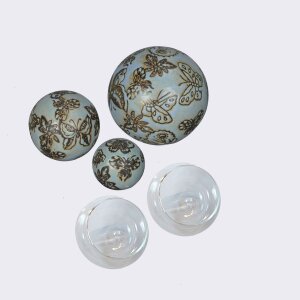 5er Set Schwimmkugeln Blau - Teelichthalter | Teichdeko