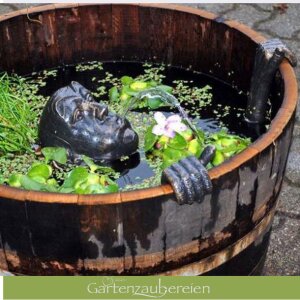 Wasserspeier Gargoyle Set mit Akku-Solarpumpe