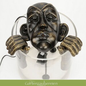 Wasserspeier Gargoyle Set mit Akku-Solarpumpe
