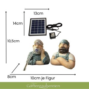Miniteich Komplettset mit Wasserspeier Seemann Solarpumpe und Zinkwanne