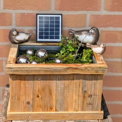 Miniteich Komplettset Holz: Solar-Wasserspeier Robbe 3er Set