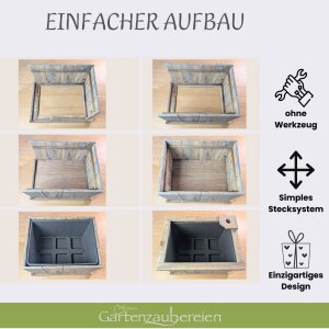 Miniteich Kompletset Wasserspeier Spatz mit Pumpe und Holzkiste