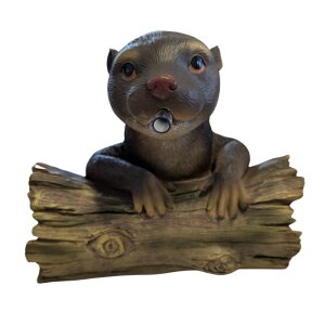 Wasserspeier Otter mit Akkusolarpumpe - Miniteich Set