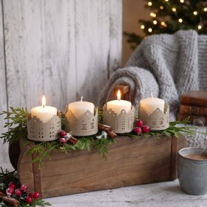 Teelichthalter Adventskranz zum Stecken 4er Set...