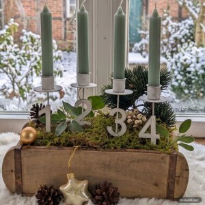 Ziegelform mit Adventszahlen Weiß | DIY Adventsdeko