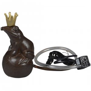 Wasserspeier Froschkönig auf Kugel, Gusseisen, 230V...