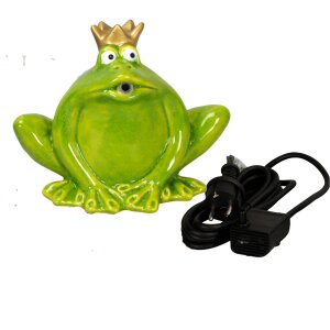Wasserspeier Froschkönig hellgrün Keramik mit...