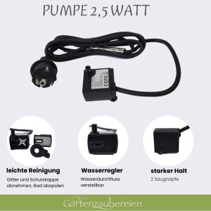 Wasserspeier Froschkönig hellgrün Keramik mit 230V Pumpe