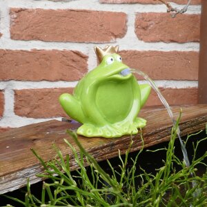 Wasserspeier Froschkönig hellgrün Keramik