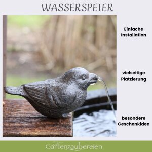 Wasserspeier Spatz inkl. Pumpe 230V Gusseisen