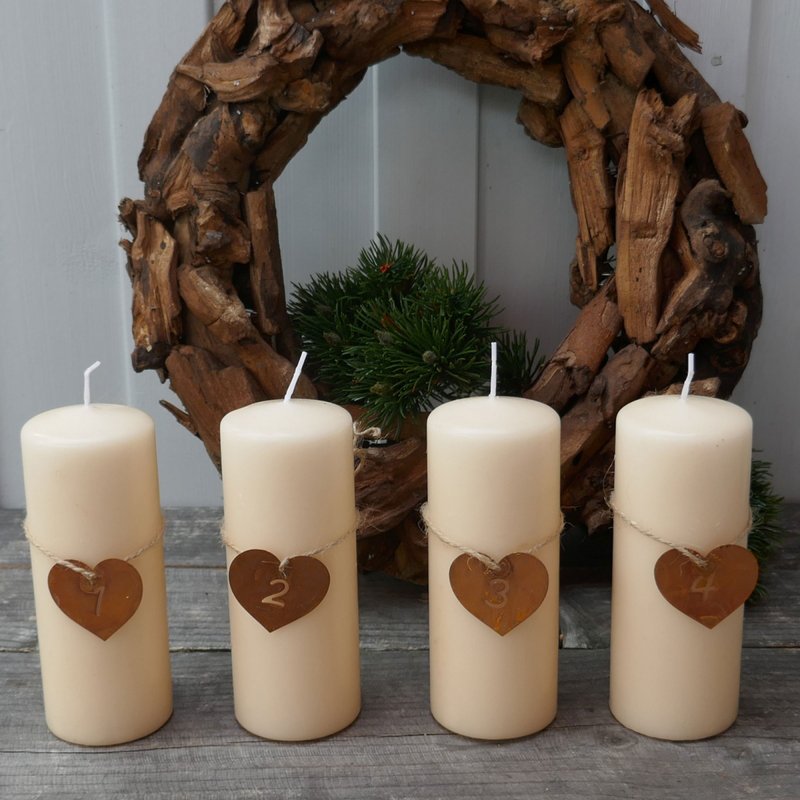 Calendrier De L'avent Chiffres De L'Avent 1 à 4 En Métal Rouillé - Décoration Noël Patinée Pour Couronne, Bougie Ou Déco De Table Accessoire Calendrier De L'Avent Bougie