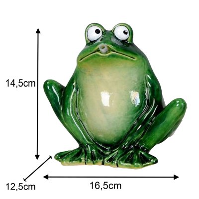 Wasserspeier Frosch dunkelgrün Keramik mit Pumpe