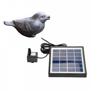 Wasserspeier Spatz inkl.Solarpumpe Gusseisen