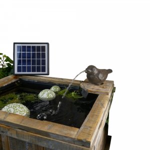 Wasserspeier Spatz inkl.Solarpumpe Gusseisen